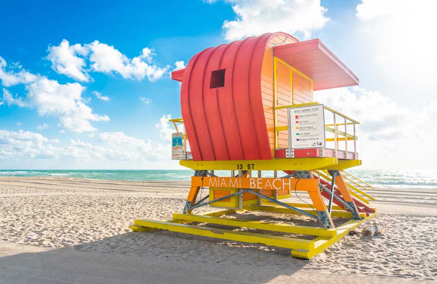 Lifeguard Stations South Beach Miami Copyright ©Mariakray - stock.adobe.com